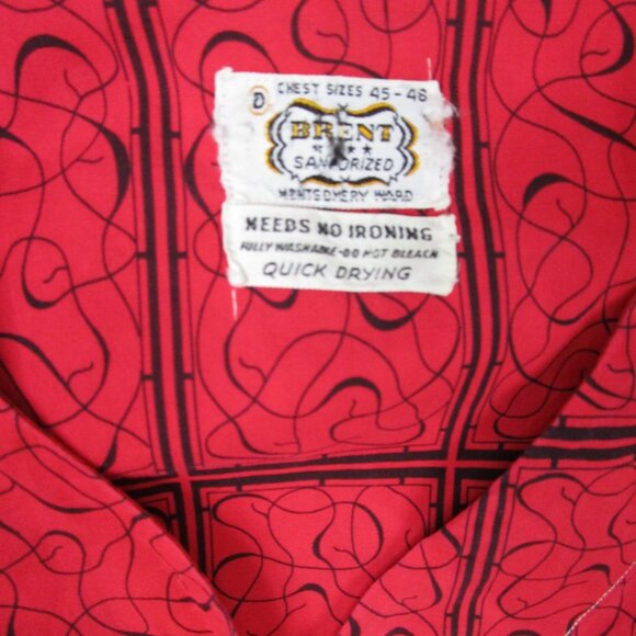 Mens 60s Pajama Set Pullover Shirt Elastic Pant Mid Century Tiki Rockabilly - Picture 11 of 16